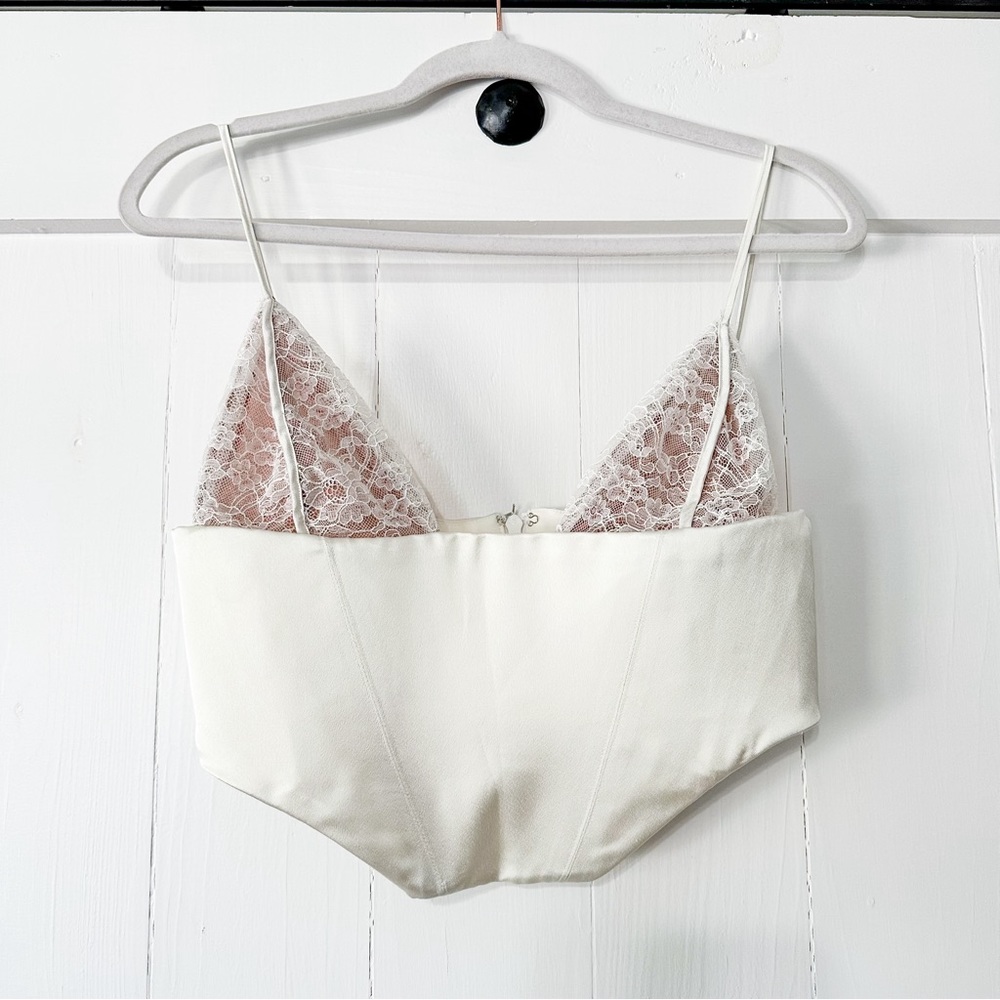House of CB Emilee Lace Corset Ivory Satin Size Large - Picture 3 of 12